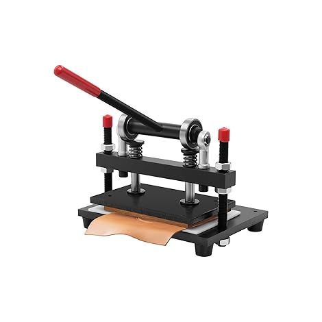 Machine manuelle de découpe en cuir, presse à tôles en acier de 12 mm, machine à embosser et à poinçonner, machine de découpe et d’embossage pour cuir, plastique, PVC, caoutchouc, papier, plaques en (1/5)