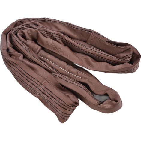 Élingue de levage sans fin 6T PES, sangle ronde souple 85mm x 3m, accessoire de grue et manutention, bande textile renforcée, capacité 6 tonnes. (1/5)