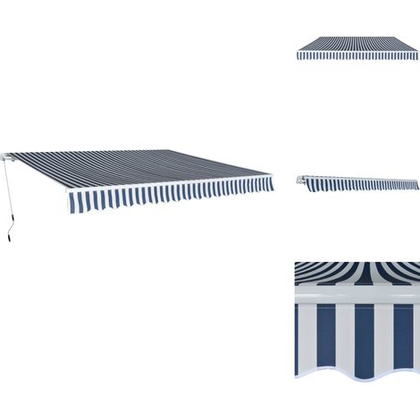 Markisen - Living Gelenkarmmarkise 400 cm Blau/Weiß (1/5)