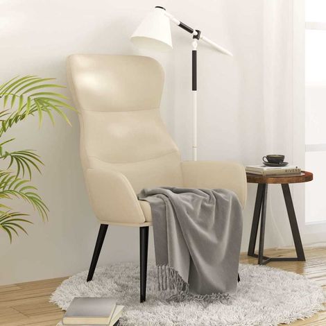 vidaXL Sillón de relax de tela crema (1/5)