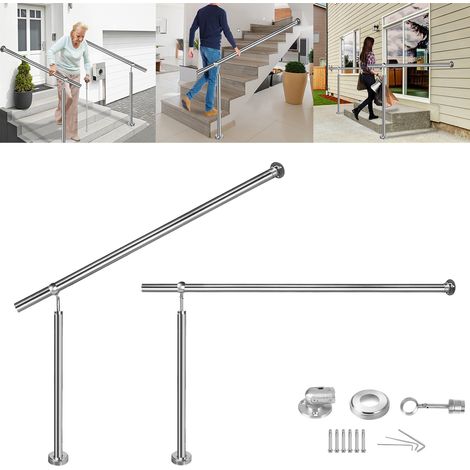 AUFUN Rampe d'entrée en acier inoxydable Main courante 180x90cm (1/5)