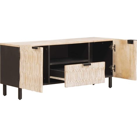 Meuble TV avec tiroir Finition Lavage Blanc 105 x 33 x 46 cm (1/5)