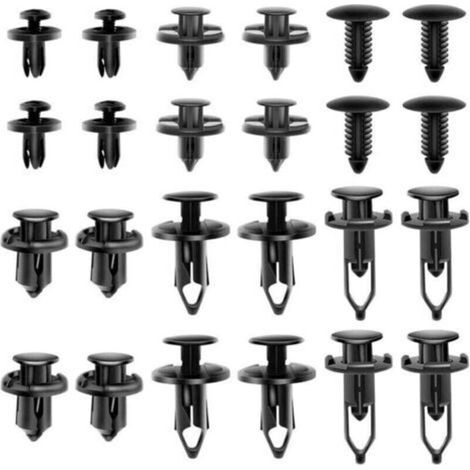 Rivet Clips Plastique Voiture, 200 Pcs Clips Voiture, Rivets Plastiques Fixation avec 6 Formes, Clips de Fixation Voiture,Rivets en Plastique Attaches,Agraphe Voiture pour Auto Panneaux Portes-
