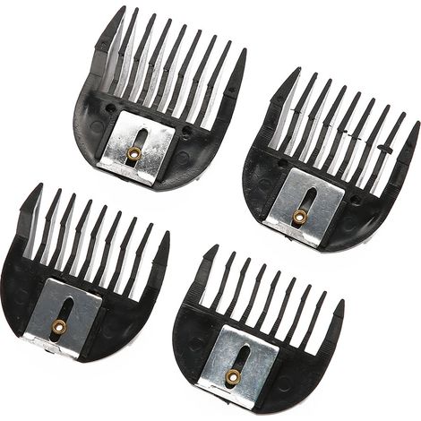 Kit de 4 pièces peigne de guidage noir, accessoires de rechange pour tondeuse à cheveux, coupe-cheveux professionnel, jeu de sabots de coupe (1/5)