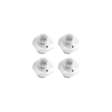 Douille de plafond E27 à visser, douille pour ampoule LED, culot E27, base en plastique blanc pour applique murale, 220 240 V CA, lot de 4 (1/5)