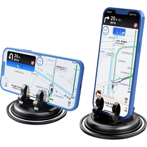 Porte Telephone Voiture Support Telephone Voiture Car Phone Pare Soleil Holder 360° Rotación Support Smartphone(Noir) (1/5)