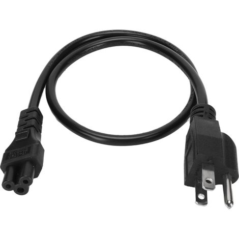 Câble d'alimentation portable 0.6 m, fiche mâle Nema 5‑15P vers femelle IEC320 C5, pour adaptateur secteur 3 pôles 100-240 V, prise américaine (1/5)