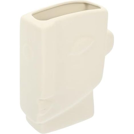 Vase à Fleurs Décoratif et Pratique à Visage Humain Abstrait en Céramique Blanc Style Chic et Design Original pour Bureau ou Boutique de Fleurs (1/5)