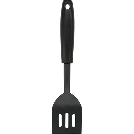 1 Spatule fendue, plastique antiadhésif, résistance chaleur 200°C, ustensile cuisine, poignée ergonomique, noir