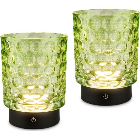 Set di 2, Dimmerabile a Sfioramento, Batteria e Sorgente Intercambiabili, Comodino, Decorativa, 150lm, 2700K, IP44, 15x11cm (1/5)