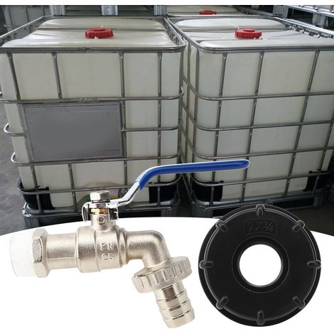 IBC-Tankadapter, Gartenwasserhahn-Schlauchkappen-Anschlussstücke, G3/4-Zoll-Messingarmatur (1/5)