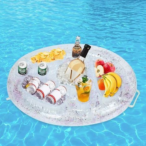 Porte-Gobelet Gonflable 2 En 1-8 Trous-Pour Piscine, Fête, Piscine, Plage, Fête À Thème (1/4)