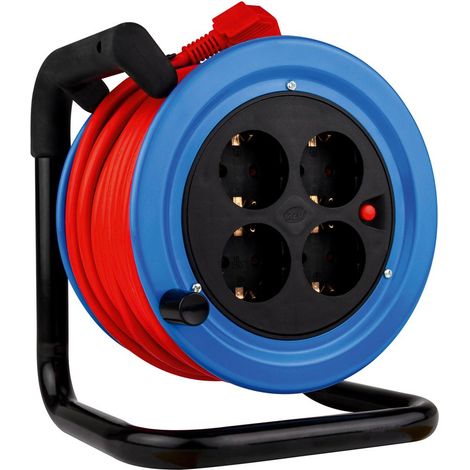 REV Kabeltrommel Innen 15 m H05VV-F 3G1,5mm², schwarz blau Kabeltrommel (1/2)