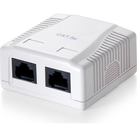 ROSETA DE SUPERFICIE CATEGORIA 6 2 HEMBRAS RJ45 (1/2)