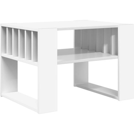 Table basse Blanc 66 x 49,5 x 45 cm Bois d'ingénierie