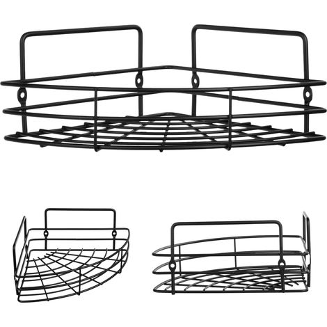 KADAX Badezimmer-Regal, 1-stufig, Metall, Loft, schwarz, Duschablage, Hängeregal