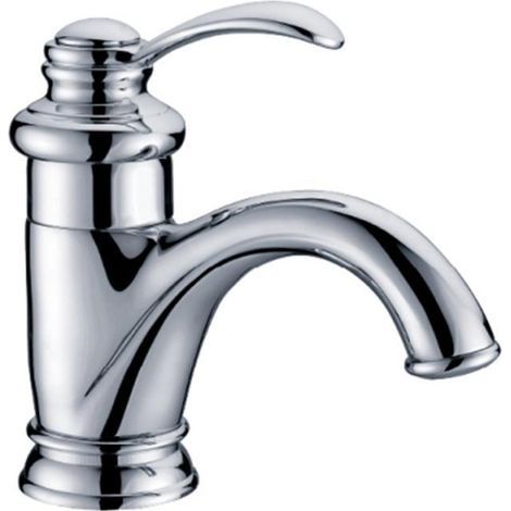Retro style washbasin tap, hot and cold water, chrome finish, suitable for use in the bathroom. (1/5)