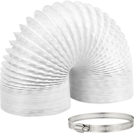 Tube Evacuation Climatiseur Mobile, Tuyau Ventilation en PVC, Ø100 mm, tuyau d'évacuation d'air flexible avec Collier de Serrage inox, pour Climatisation Sèche-Linge Extracteur D'Air(3M) (1/5)