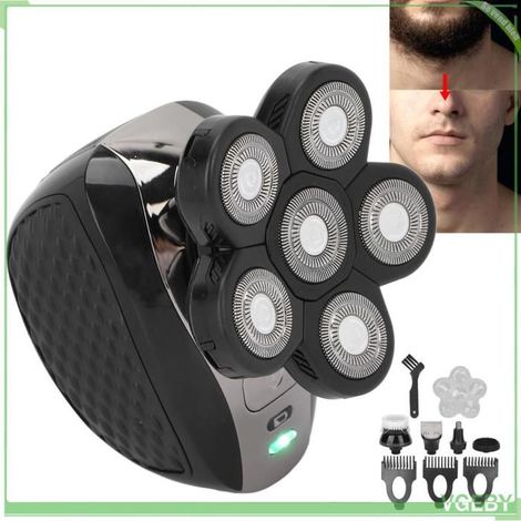 Rasoir de tête - FAFEICY - 5 en 1 - 6 têtes flexibles - Entièrement étanche - Chargement USB 600mAh 45j (1/5)