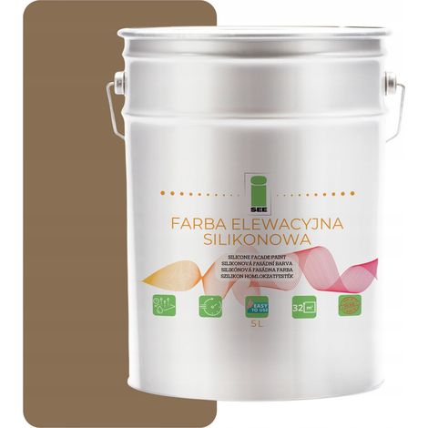 Silikon-Fassadenfarbe Beige Braun Käse 5L + Anti-Algen