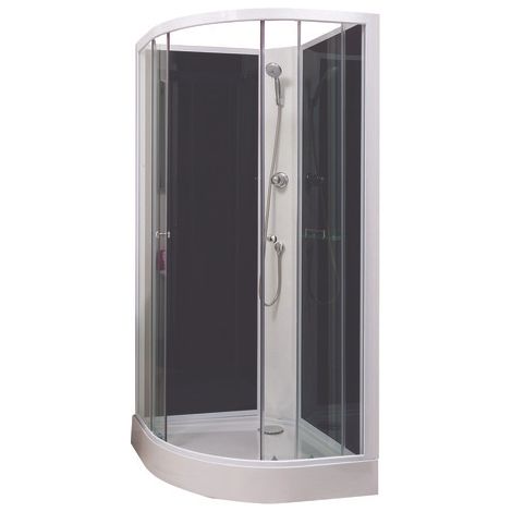 ONDEE ZEN - Cabine de douche GENA - Sans silicone - 1/4C - Profilés aluminium - Blanc - En kit - 90cm