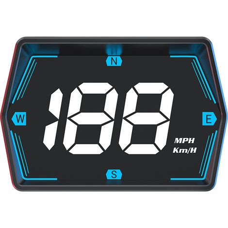 Affichage tête haute, compteur de vitesse GPS Affichage tête haute universel pour voiture Compteur de vitesse MPH 3 pouces avec boussole Alarme de survitesse pour tous les véhicules, Plug and Play (1/5)