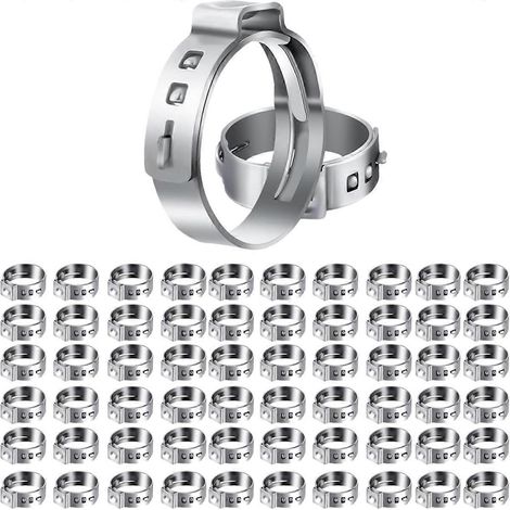 Lot de 60 colliers de serrage PEX de 1 pouce, colliers de serrage à une oreille en acier inoxydable (voir photo) (1/5)