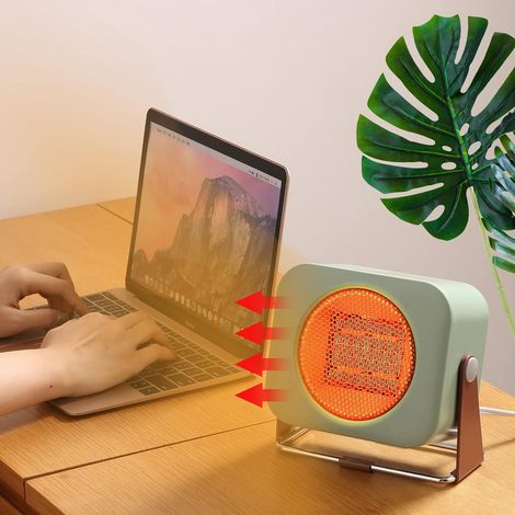 Portable Electric Space Heater, Ceramic Heater for Indoor Use, Small Mini Personal Space Heater with Adjustable Thermostat for Office, Desk, Home Use (1/5)
