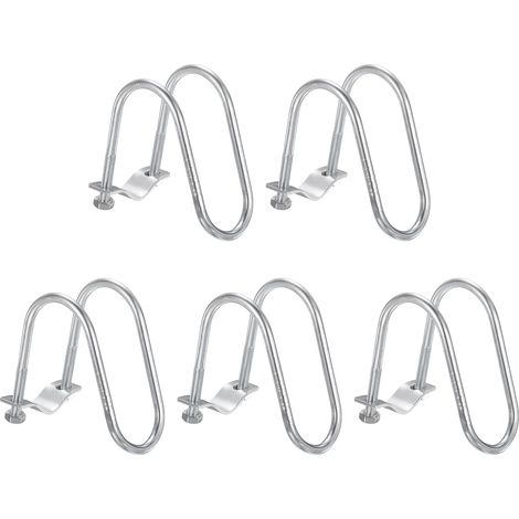 5pcs Connecteur Croisé Vertical À Clip Tube 0.13" À 2" En Acier Au Carbone Attache En Forme De U Connecteur Tube Ferme Serre Cadres D'Auvent Clôture De Pépinière Échafaudage (1/5)