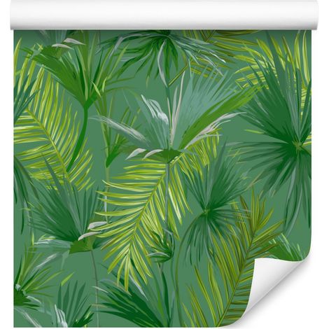 Papier peint à motif de feuilles vertes pour salon et chambre 50x1000 cm (1/5)