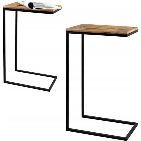 Laptoptisch, Beistelltisch, Kaffeetisch, Loft, schwarzes Holz, Backofen (1/5)