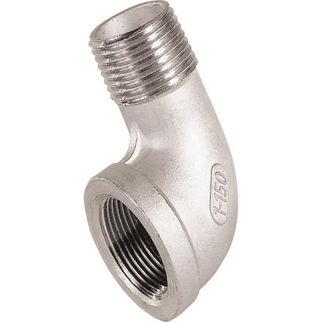 Gomito in acciaio inox 90° maschio/femmina 15x21 (1/2")