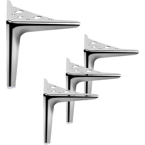 Ensemble de 4 pieds de meuble réglables, pieds de meuble argentés, pieds de meuble en métal, pieds de meuble triangulaires en métal, pieds de remplacement de meubles à monter soi-même, adaptés aux meu (1/5)