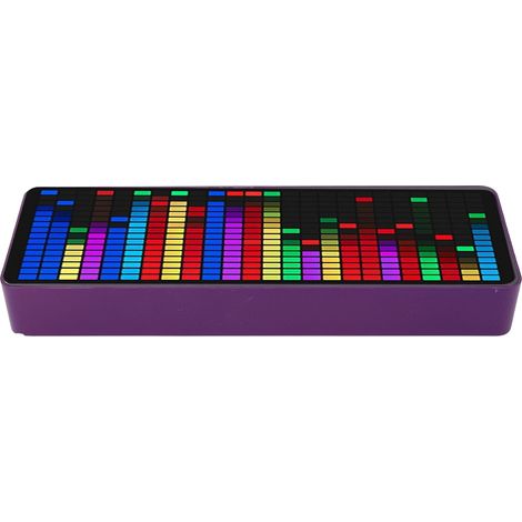 GARRYFIZH Affichage de spectre musical, 384 LED, 16×24 segments, lampe rythmique, capteur sonore, analyseur vocal, avec horloge, 20 dynamiques, 7 couleurs (1/5)