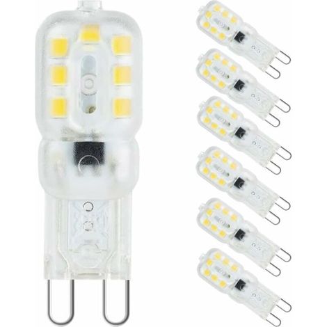 Ensemble de 10 Ampoules LED G9 3W - Équivalentes à des Ampoules Halogènes 33W, Blanc Lumière du Jour 6000K, 800lm, Sans Scintillement, Non Dimmable, Angle de Faisceau 360° (1/4)