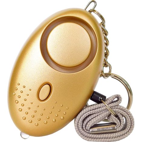 Persönlicher Alarm, Schlüsselanhänger mit LED-Licht, Notfallalarm für Kinder und Senioren, 1 Stück (Gold)