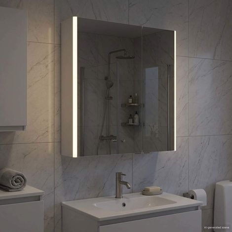 vidaXL Mobiletto per specchio da bagno Bianco 63,5 x 15,5 x 70 cm