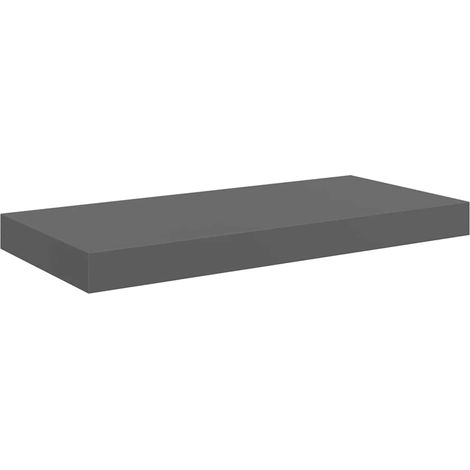 Maison Exclusive - Schweberegal Hochglanz-Grau 50x23x3,8 cm MDF