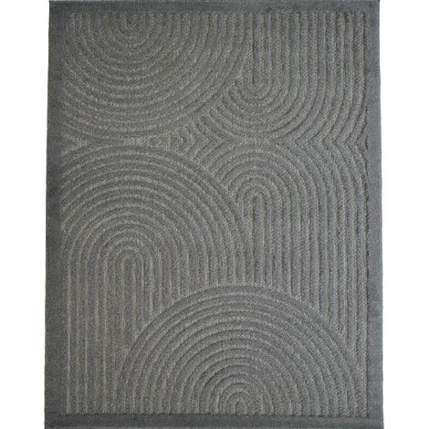 NEW AGE DECO - Tapis arc en ciel en relief gris 160x220 (1/5)