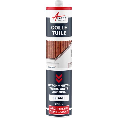Colle, tuile, mastic souple pour tous matériaux - 290 ml x 1 Blanc - ARCANE INDUSTRIES (1/5)