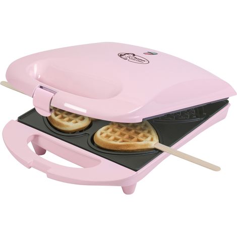 Waffeleisen in form von 4 herzen auf stäbchen 780w rosa - Bestron - DSW271P (1/5)