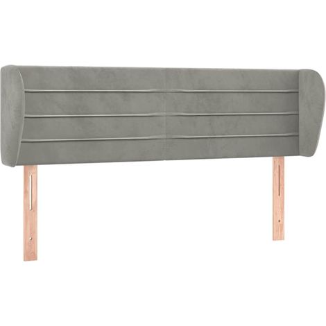 Maison Exclusive - Cabecero de terciopelo gris claro 147x23x78/88 (1/5)