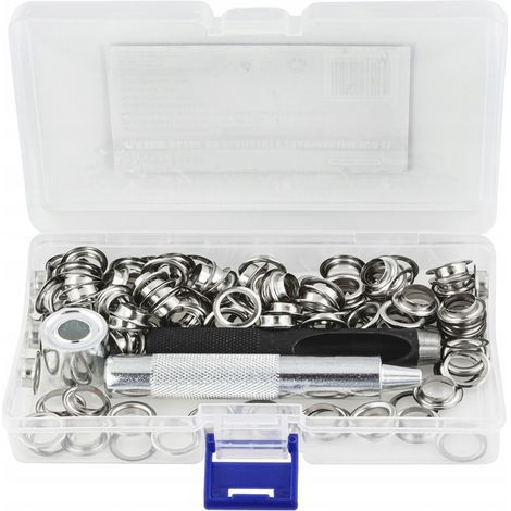 Juego de ojales PARA lonas CON perforadora de ojales, broches de presión de 10 mm, 100 PIEZAS.