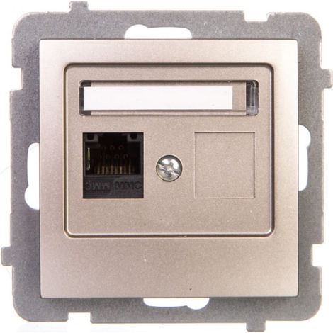 Prise simple pour ordinateur RJ45 cat.5e MMC satinée GPK-1G/K/m/45
