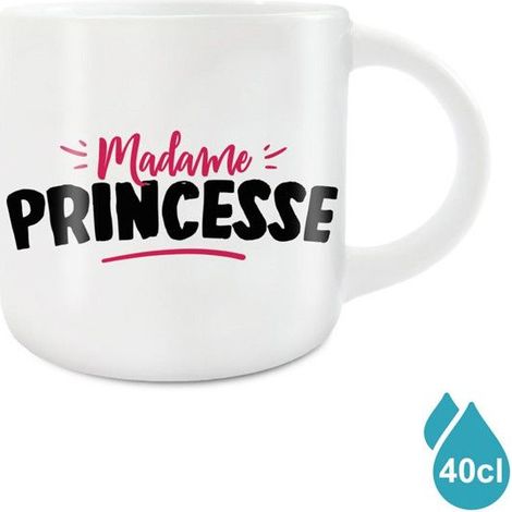 Mug - STC - Madame Princesse - Weiße Keramik - Zylindrisch - Zeitgenössisches Design