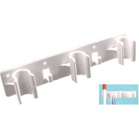 TrAdE Shop Traesio - Barra Portascopa Porta Scope Appendi Scope 3 Posti Sostegno Murale Appendiscope -