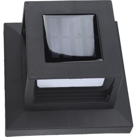 Lámpara solar LED cuadrada para postes de vallas exteriores, iluminación paisajística bicolor en color negro, ideal para jardín, patio o valla. (1/5)