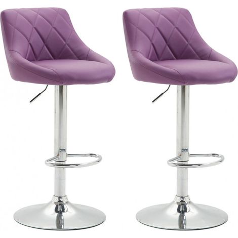 2er Set Barhocker Lazio Kunstleder lila