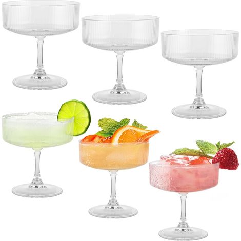 Lot de 6 verres à martini en cristal – élégant et durable
