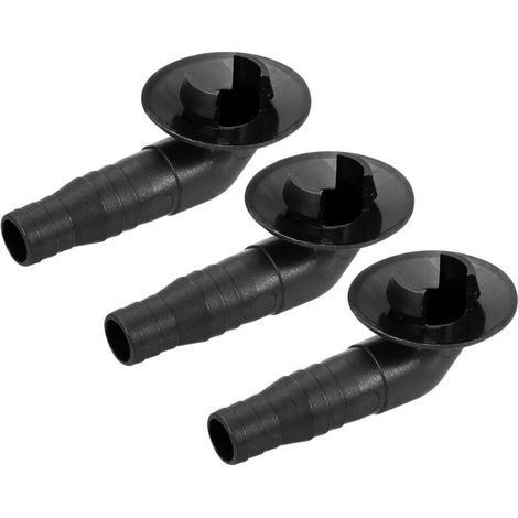 Climatisateur Vidange Tuyau Connecteur 19mm Tube Coude Raccord Remplacement Pièce Accessoires pour Mini-Split Fenêtre AC, Noir Paquet de 3 (1/4)